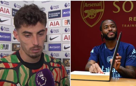 Kai Havertz tiet lo phan ung cua doi hinh Arsenal ve Raheem Sterling